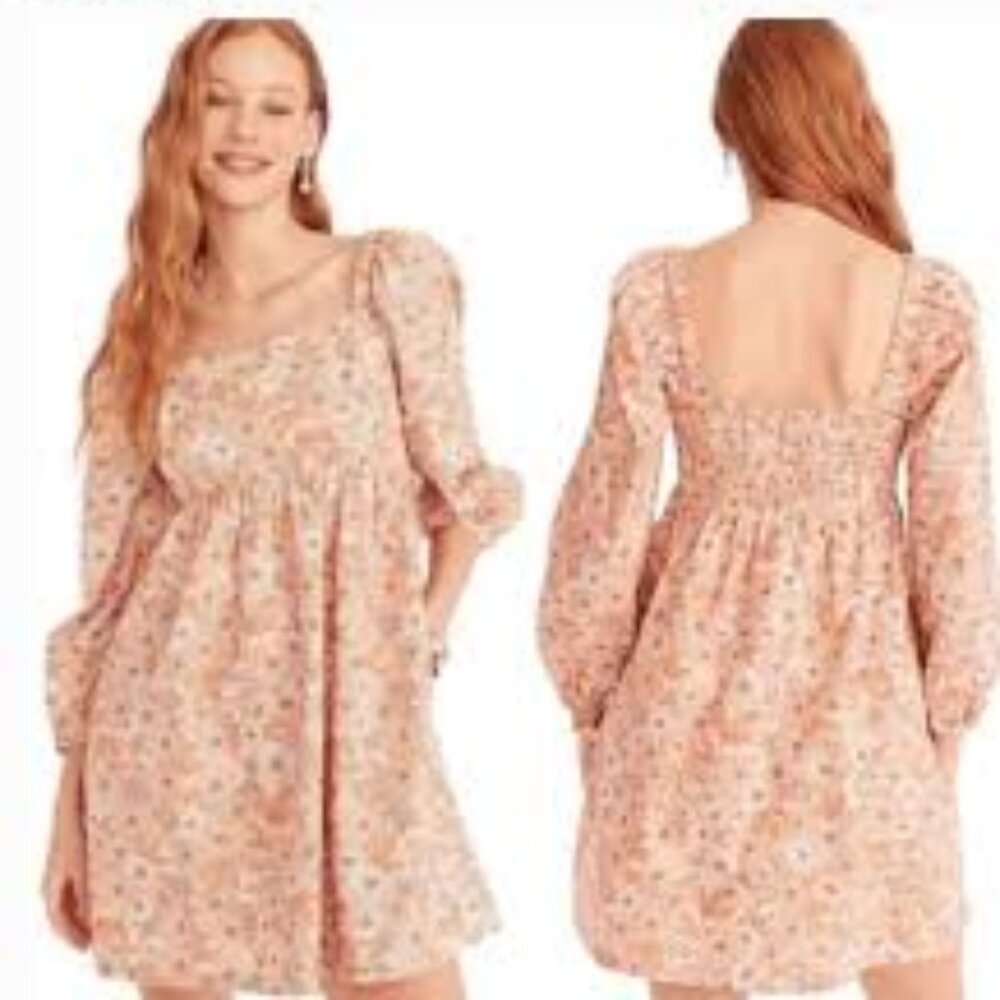 J. Crew Squareneck Cotton Poplin Dress, Zinnia Floral, Size S